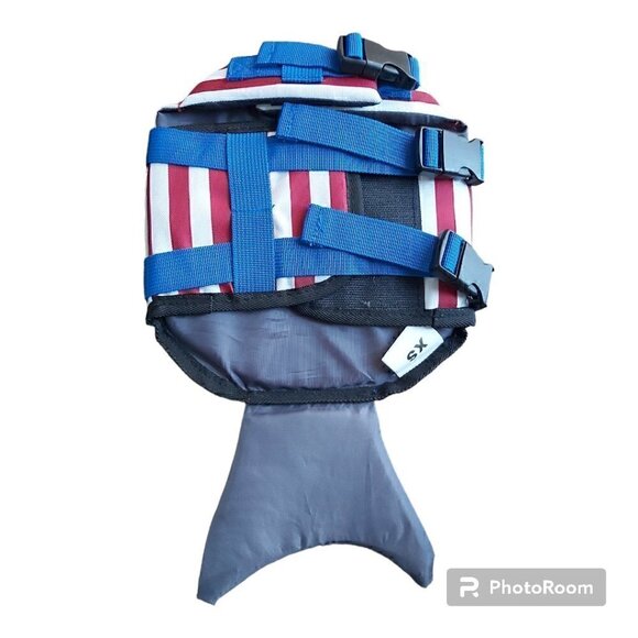 American Flag Mermaid Dog Life Jacket - Stylish Safety for Water Adventures - XS - Picture 2 of 5